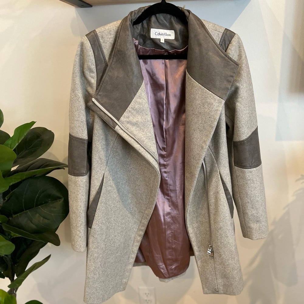 Calvin Klein Jacket with Leather detail, size small